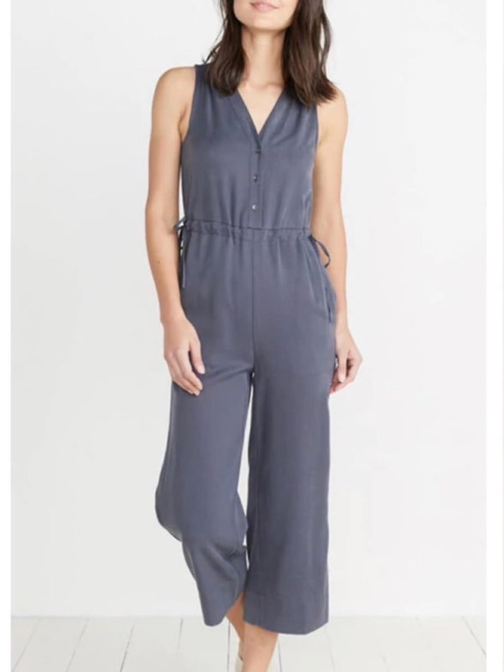 Marine Layer Katy Cropped Jumpsuit in India Ink